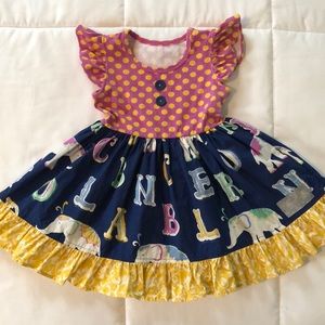 Eleanor Rose Alphabet and Elephants Dress